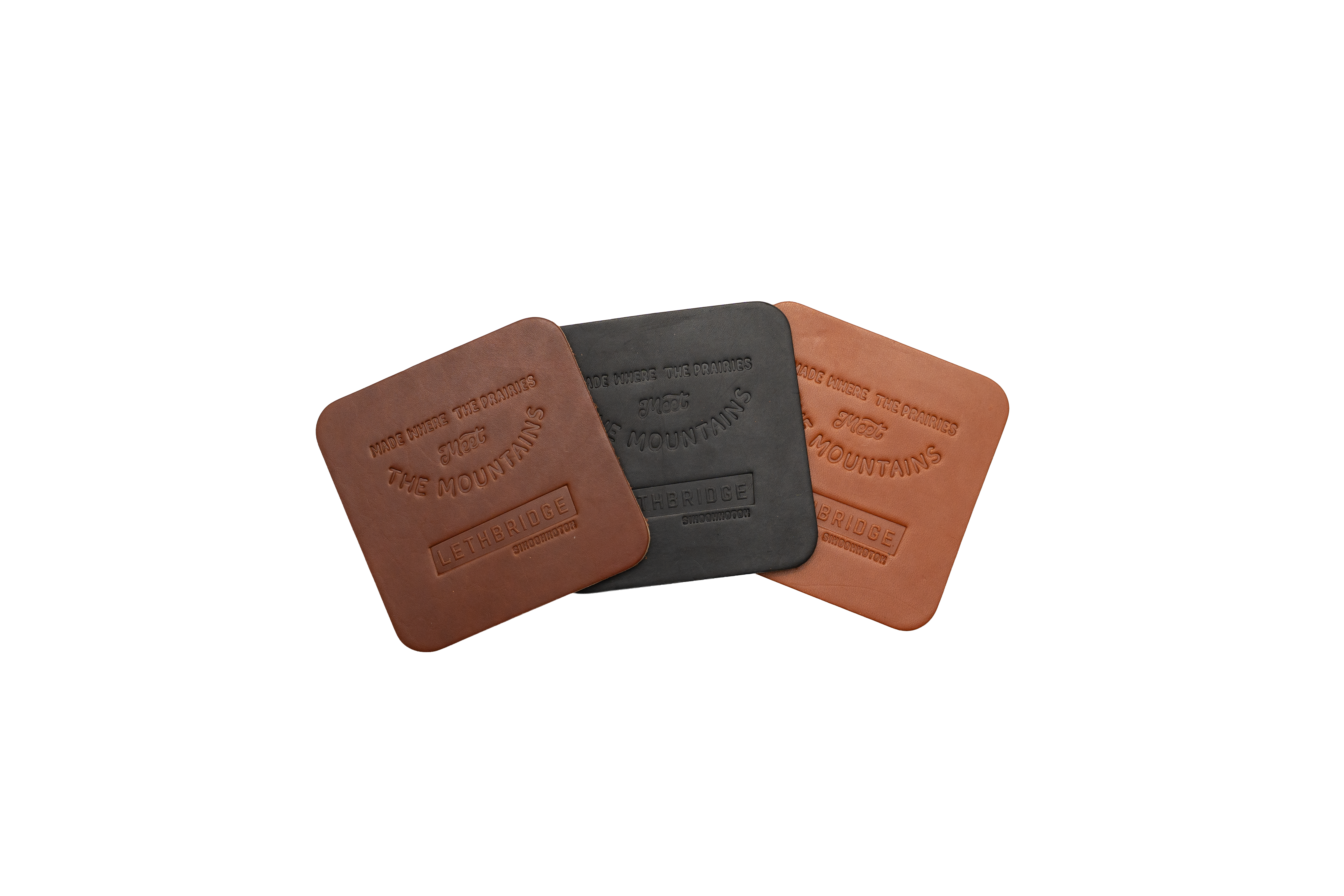 Prairies to Peaks Lethbridge Leather Coaster