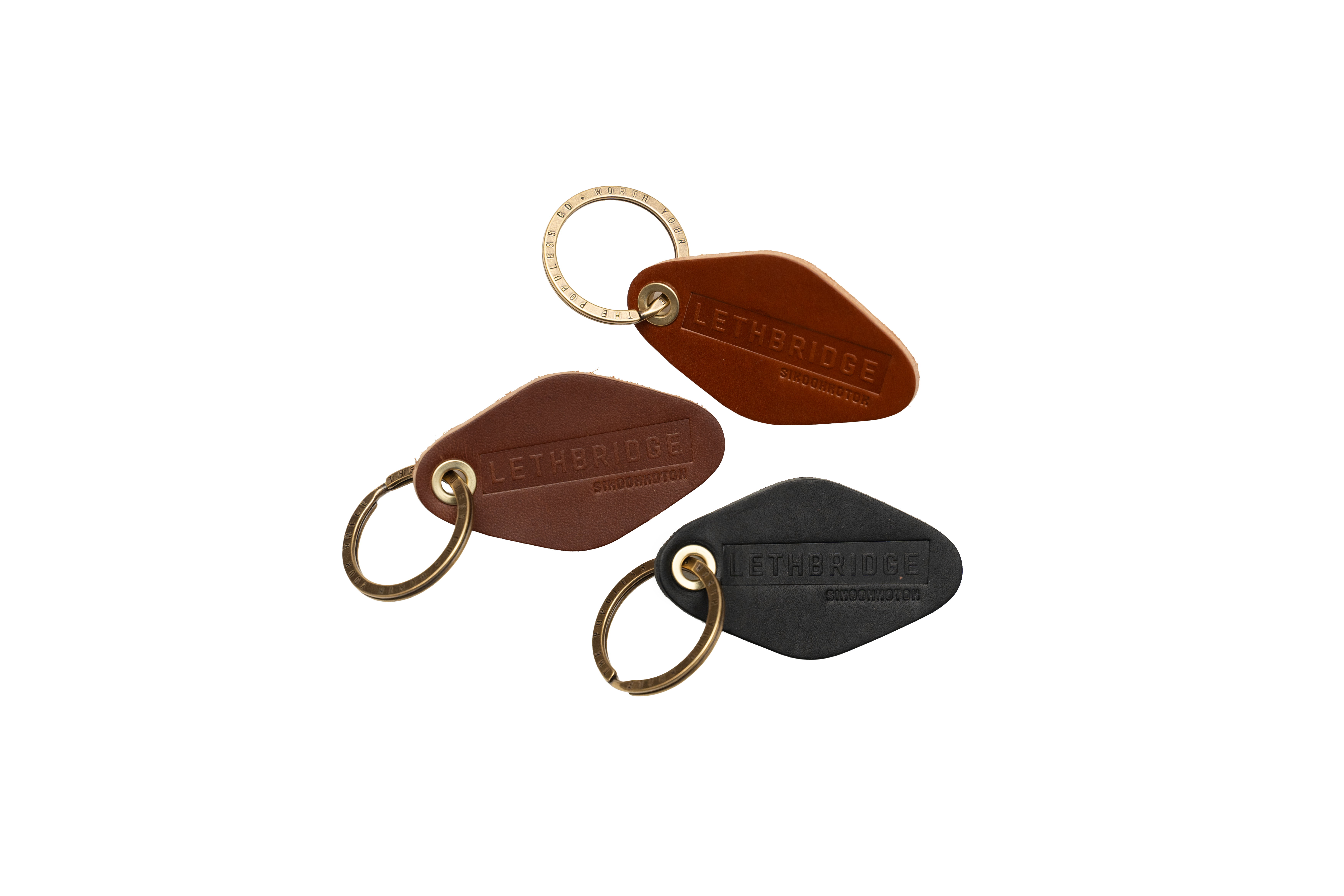 Prairies to Peaks Lethbridge Leather Keychain